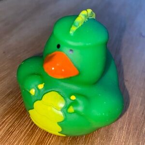 Green T-Rex Duck 2" Inch Vinyl Rubber Duck Bath Toy Jeep Ducked Decor Car